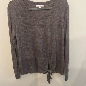 Nine Britton Billie Tie Front Brushed Knit Top